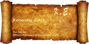Kenesey Edit névjegykártya